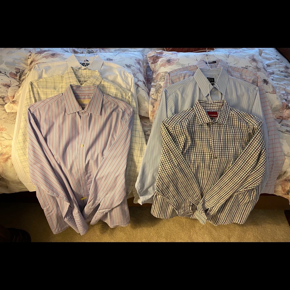 6 Men’s Designer Dress Shirts:Alfani, Michael Kors